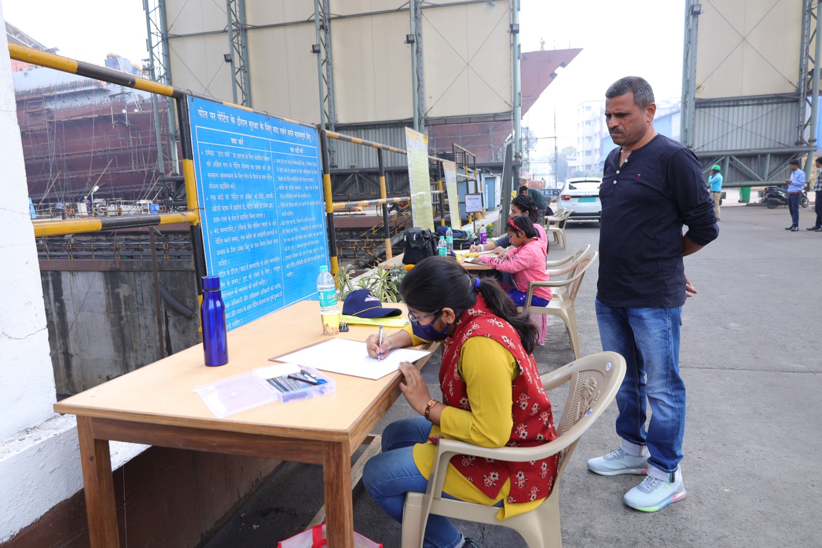 Painting & Drawing of P-17A Advanced Frigate by Employees Children on 18 Feb 23