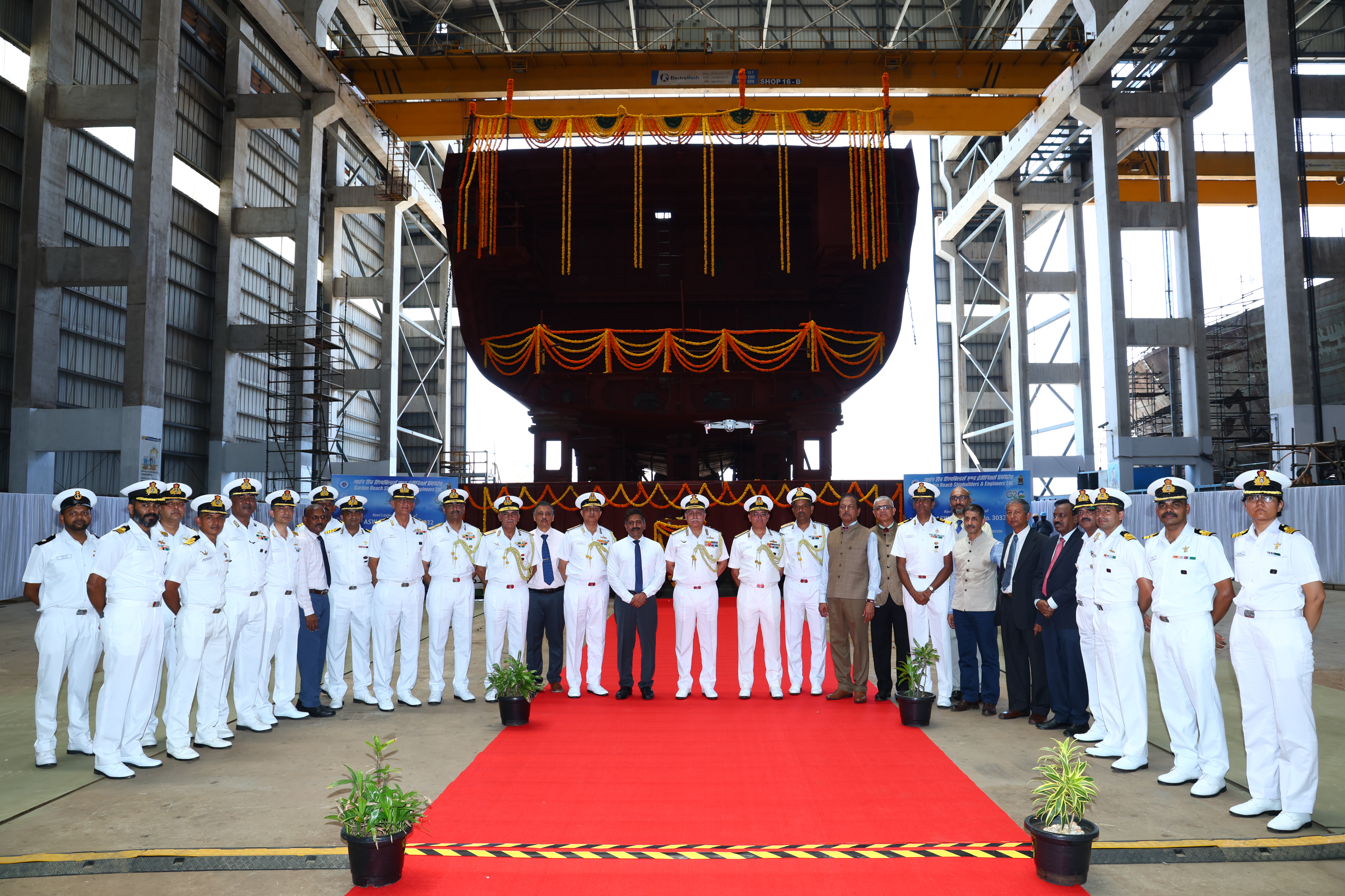 Launch of 4th Survey Vessel (Large) - Yard 3028, 3rd ASWSWC - Yard 3030 & Keel Laying of 7th ASWSWC - Yard 3032 on 13 Jun 23