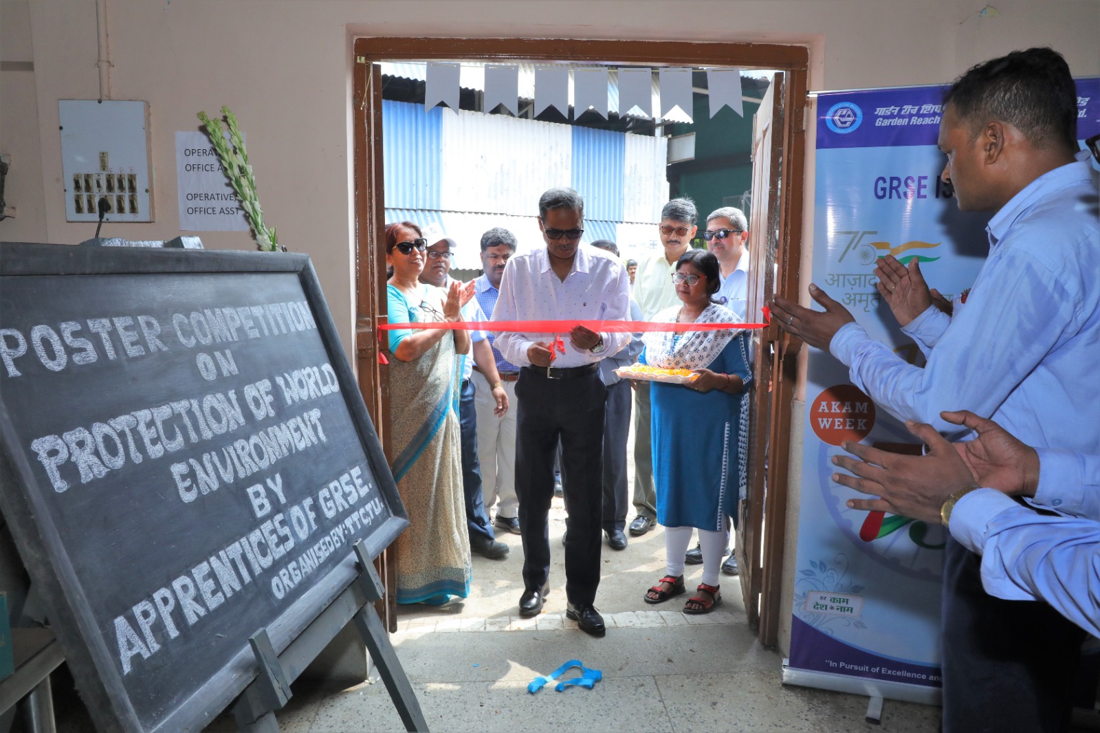 GRSE commences World Environment Day 2023 celebration with Poster Competition by Apprentices at TU, in the august presence of Director (Finance), GRSE on 27 May 23