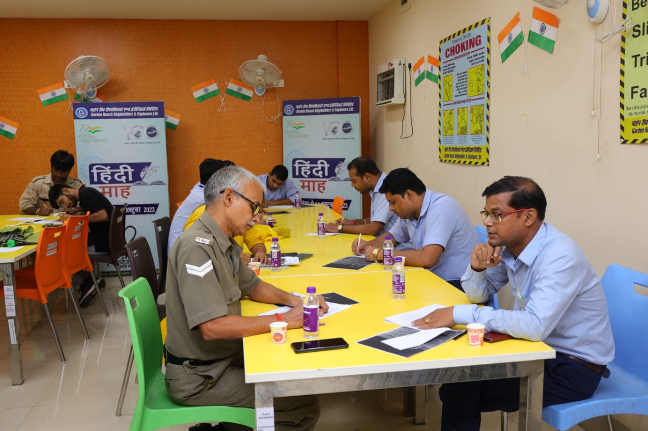 As part of Hindi Month 2023 Celebration, English to Hindi Translation competition organised in GRSE on 21 Sep 23