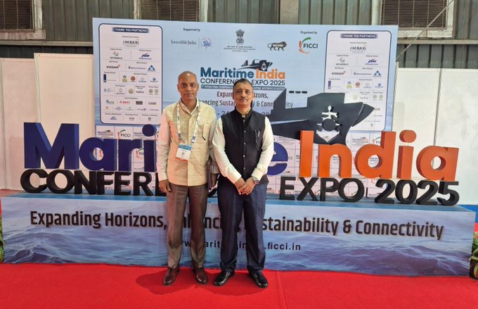 Team GRSE, led by Cdr. Shantanu Bose, IN (Retd.), Director (Shipbuilding), participated in the Maritime India Conference & Expo 2025— the 3rd International Exhibition & Conference on Ports, Shipping, Waterways, and Logistics— held at the Bombay Exhibition Centre, Goregaon, Mumbai, on 22 Jan 25. - Thumbnail