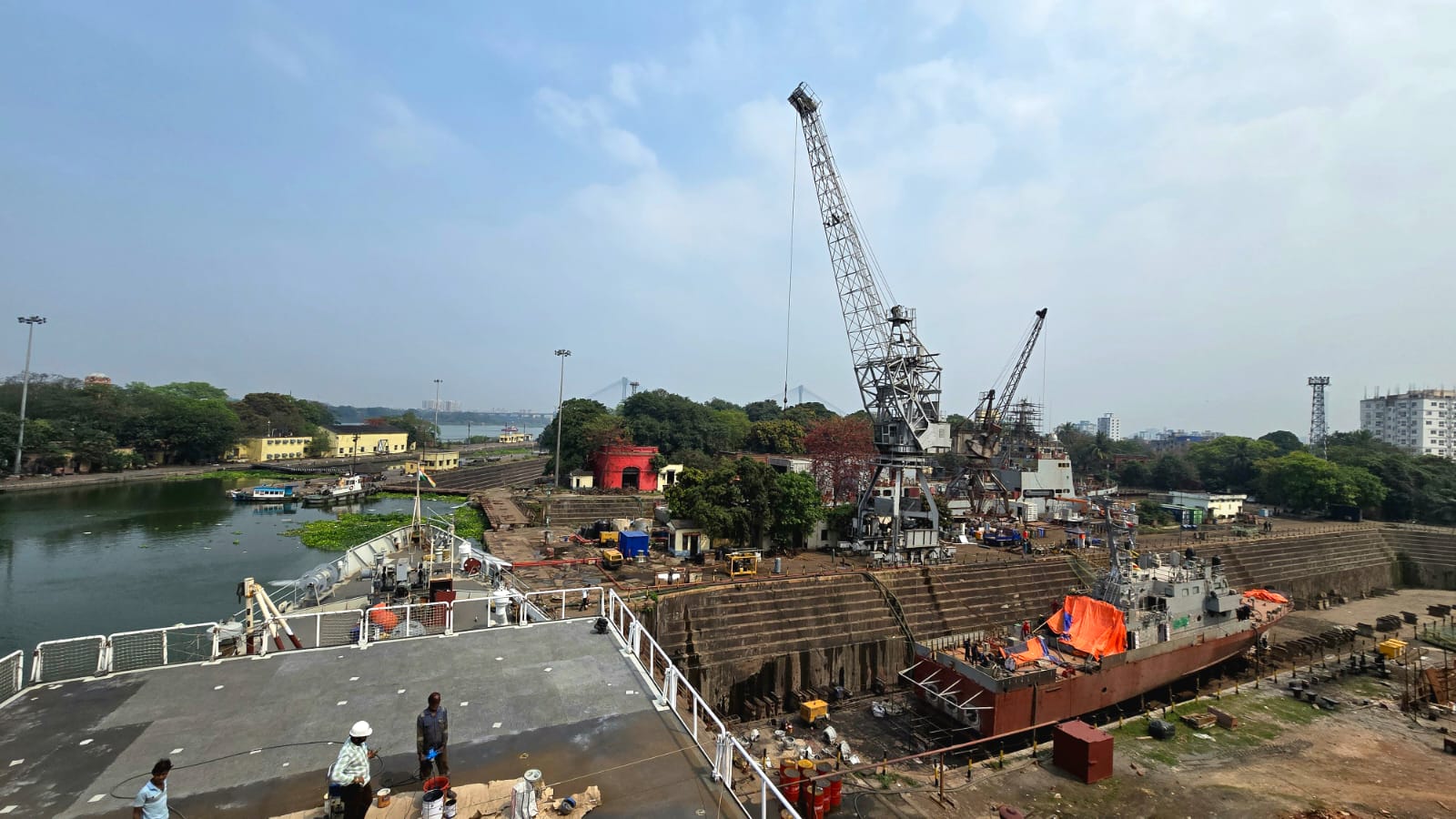 GRSE-BUILT INS SAGARDHWANI, INS KALPENI, & INS IKSHAK, OF DIFFERENT GENERATIONS, ARE SIMULTANEOUSLY UNDERGOING MULTI-STAGE ON 21 FEB 2025 - Thumbnail