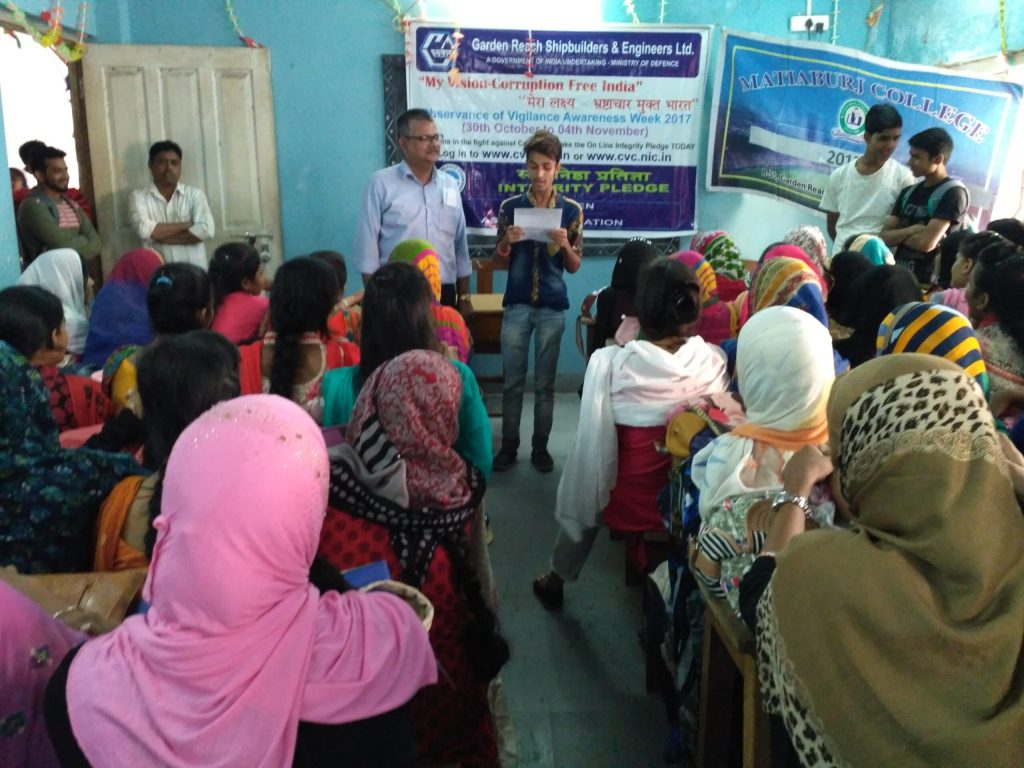 Image 1 - Integrity Pledge at Metiabruz College, Kolkata