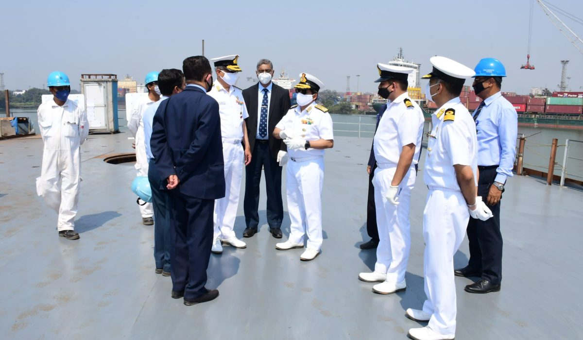 Vice Admiral Sandeep Naithani, AVSM, VSM, Controller of Warship Production & Acquisition visits on 05 Mar 21