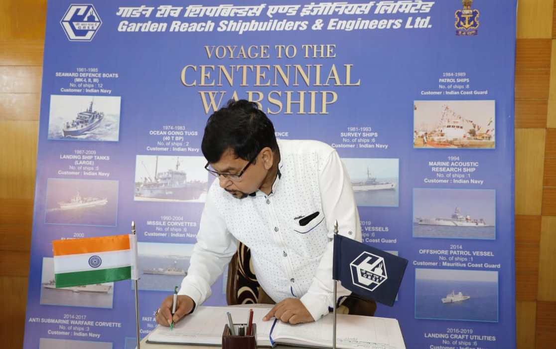 Admiral Aurangzeb Chowdhury, NBP, OSP, BCGM, PCGM, BCGMS, Chief Of Naval Staff, Bangladesh Navy visits GRSE on 12 Dec 19