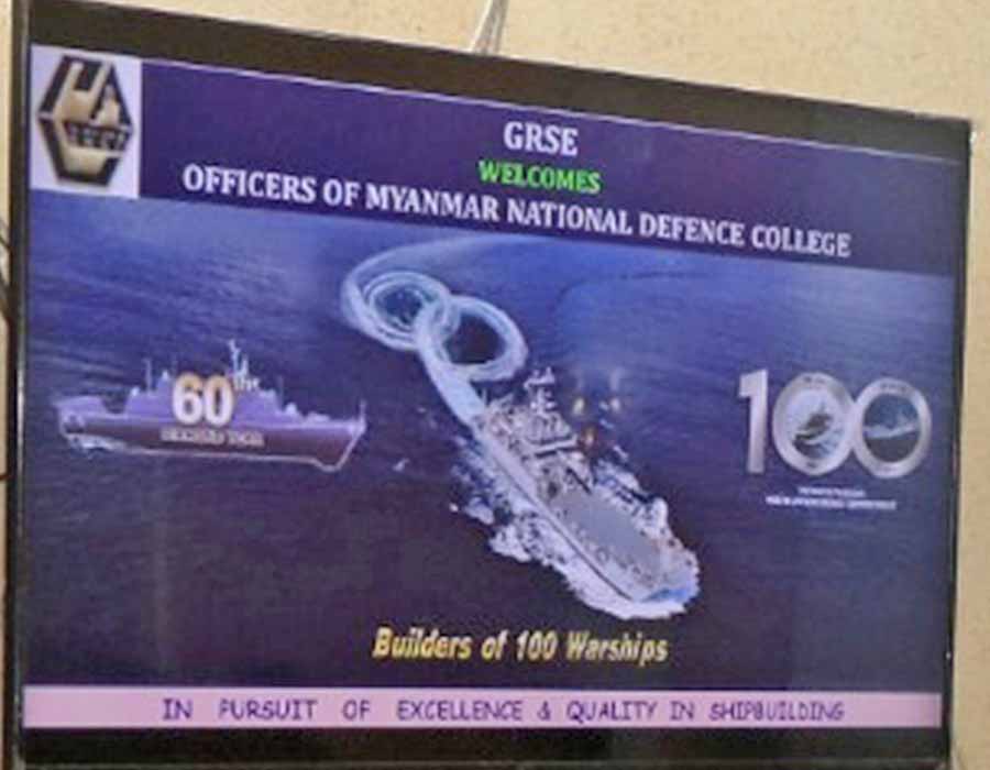 Officers of Myanmar National Defence College visit GRSE on 21 Dec 19