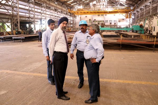 RAdm IPS Bali, AVSM, VSM, IN(Retd.), Independent Director, GRSE visits shipyard on 07 May 18
