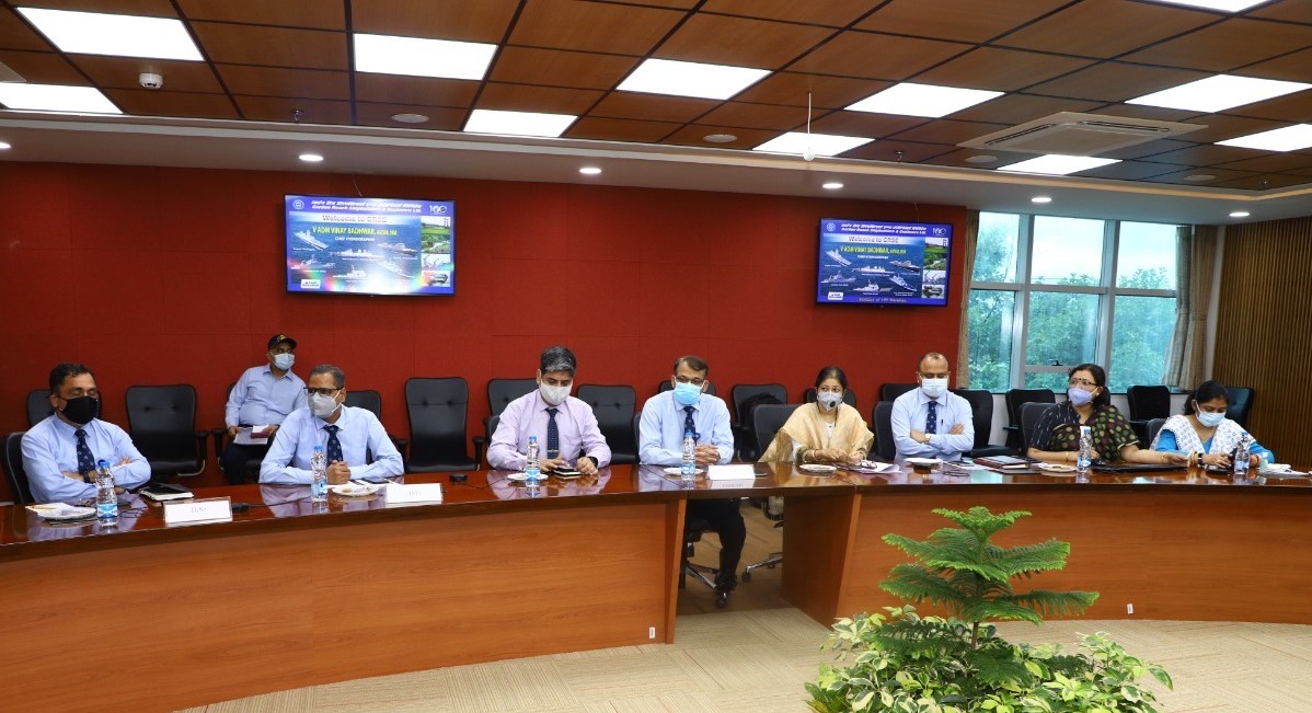 V Adm Vinay Badhwar, AVSM ,NM , Chief Hydrographer Visited GRSE on 22 Sep 21