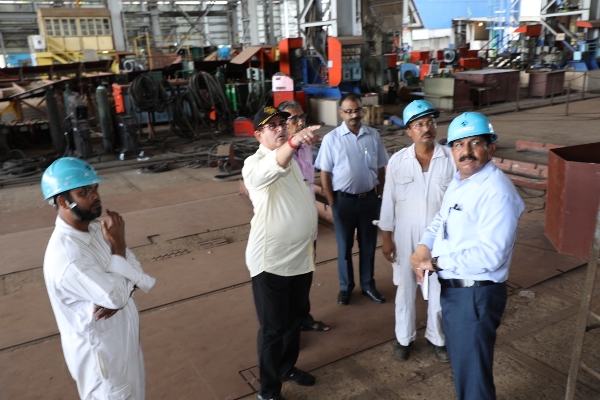 Dr Biswapriya Roy Chowdhury, visits GRSE on 14 Aug 18