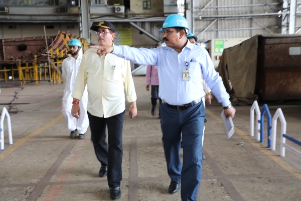Dr Biswapriya Roy Chowdhury, visits GRSE on 14 Aug 18