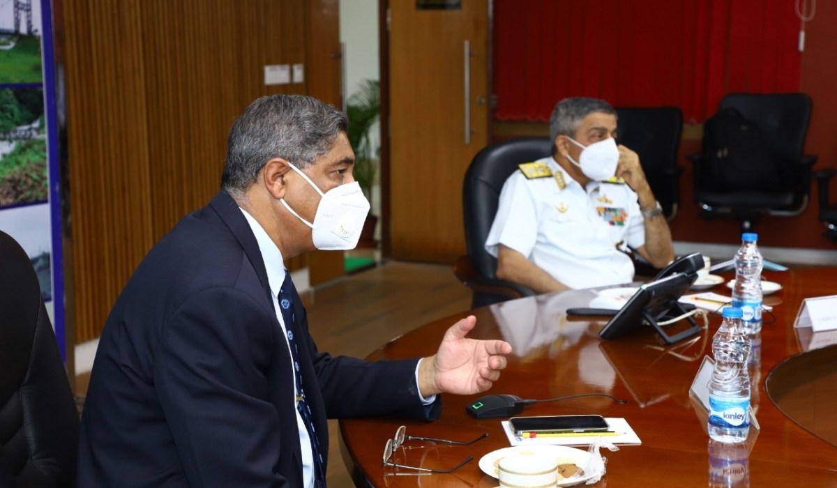 V Adm Vinay Badhwar, AVSM ,NM , Chief Hydrographer Visited GRSE on 22 Sep 21