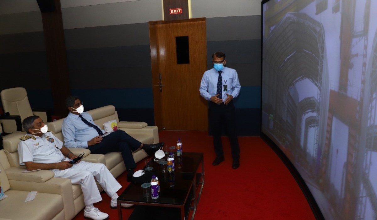 V Adm Vinay Badhwar, AVSM ,NM , Chief Hydrographer Visited GRSE on 22 Sep 21