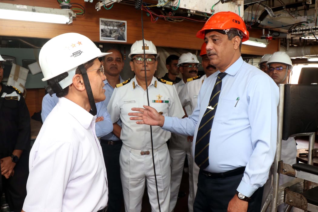 Vice Admiral SN Ghormade, AVSM, NM, Chief of Staff, HQENC visits GRSE on 24 Sep 19