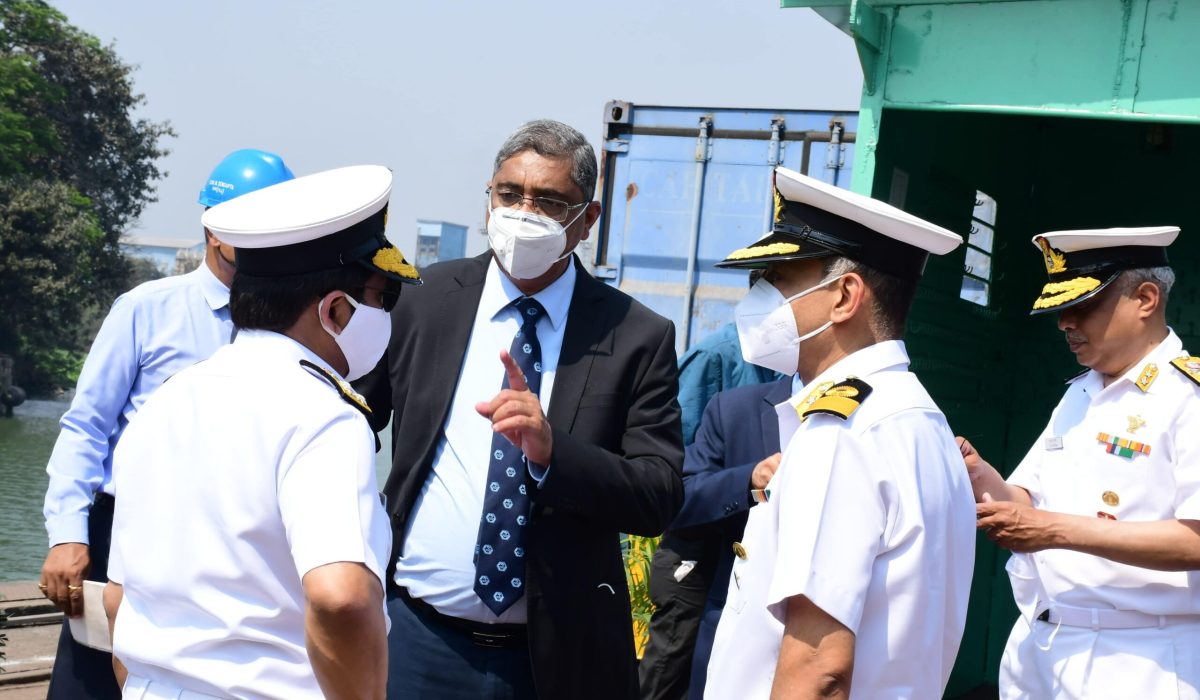 Vice Admiral Sandeep Naithani, AVSM, VSM, Controller of Warship Production & Acquisition visits on 05 Mar 21