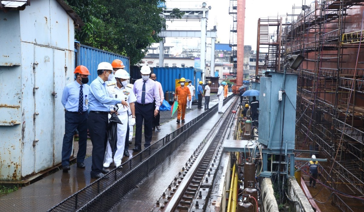 V Adm Vinay Badhwar, AVSM ,NM , Chief Hydrographer Visited GRSE on 22 Sep 21