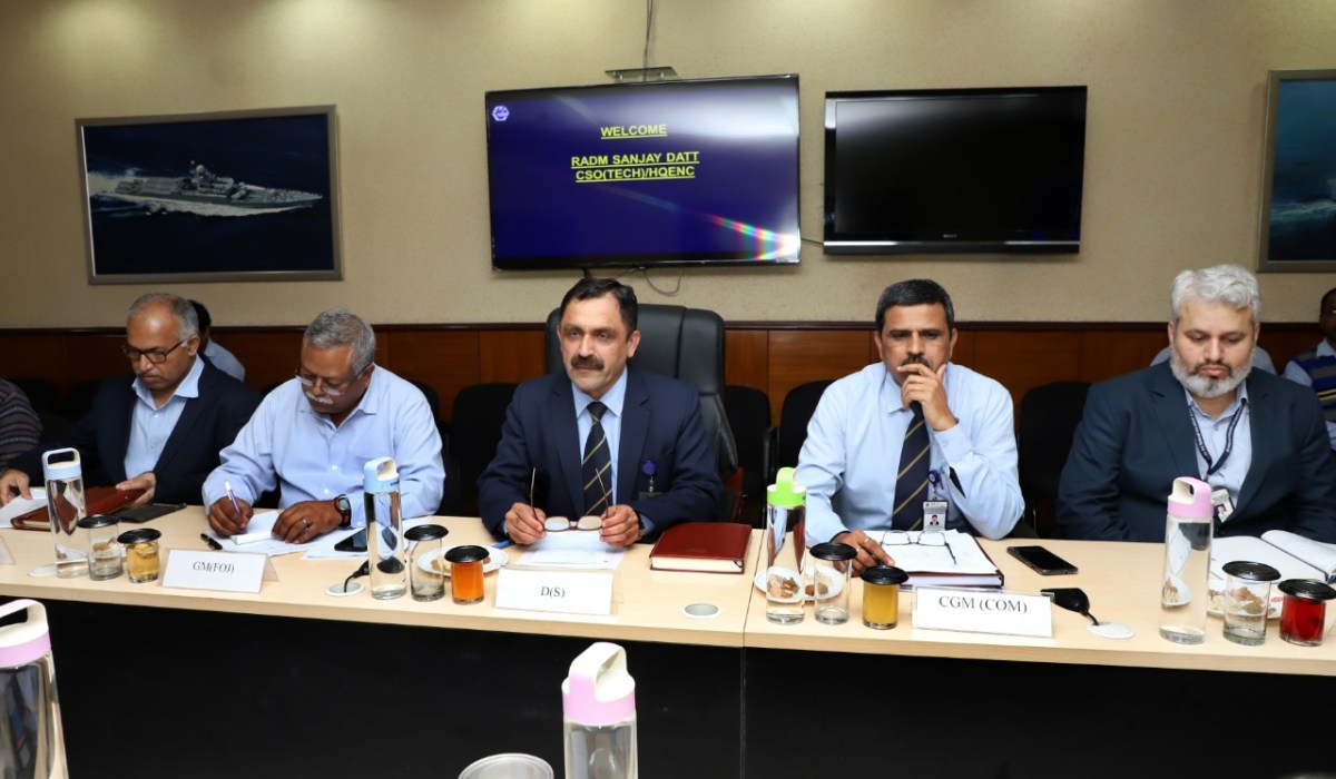 Rear Admiral Sanjay Datt, Chief Staff Officer (Technical), HQENC visits GRSE on 16 Jan 20