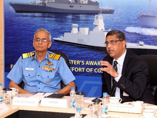 Vice Admiral Karambir Singh, PVSM , AVSM FOC-IN-C (East) visits GRSE on 17 Feb 18