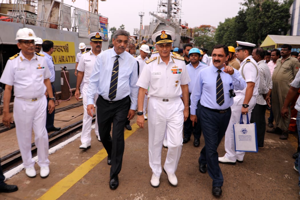 Admiral Sunil Lanba, PVSM, AVSM, ADC, Chief of Naval Staff visits GRSE on 14 May 19
