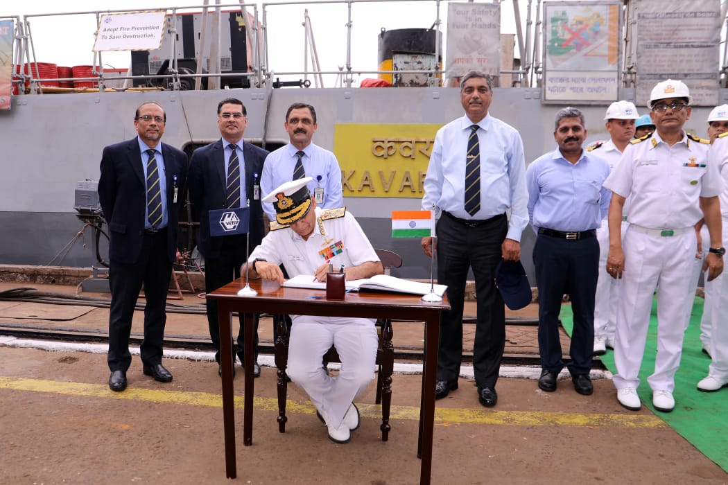 Admiral Sunil Lanba, PVSM, AVSM, ADC, Chief of Naval Staff visits GRSE on 14 May 19