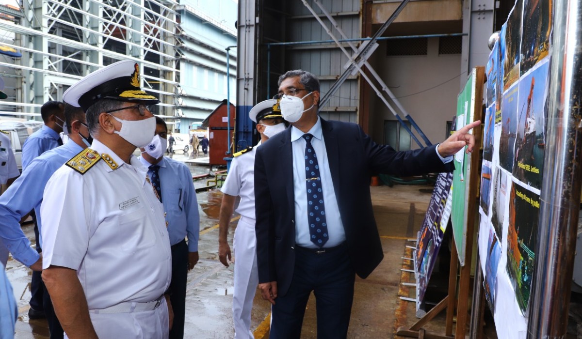 V Adm B Dasgupta, AVSM, YSM, VSM, Chief of Staff, HQENC Visited GRSE on 22 Sep 21