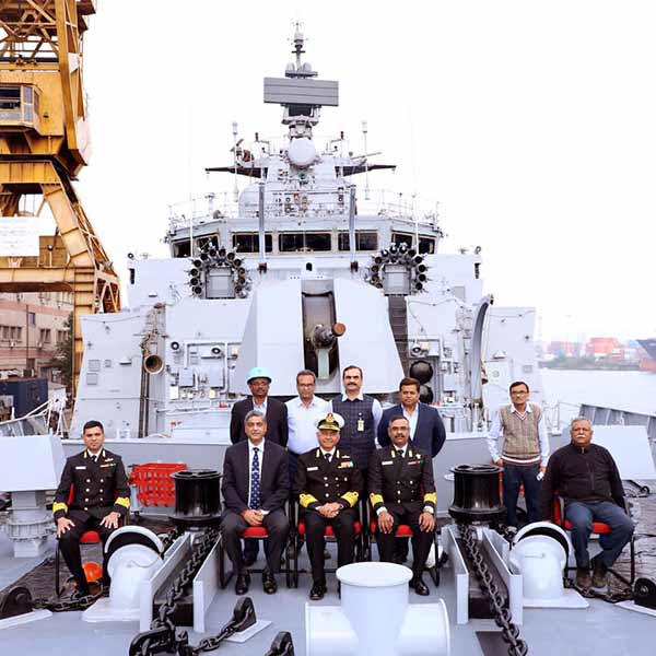 Vice Admiral A K Jain, AVSM, VSM, Flag Officer Commanding in Chief of Eastern Naval Command visits GRSE on 11 Jan 20