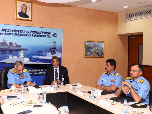 Vice Admiral Karambir Singh, PVSM , AVSM FOC-IN-C (East) visits GRSE on 17 Feb 18