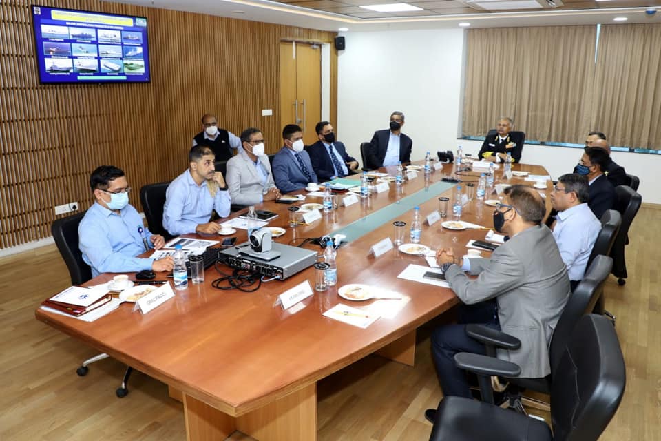 Vice Admiral Ajendra Bahadur Singh, AVSM, VSM, Deputy Chief Of Integrated Defence Staff (OPS & TRG) visits GRSE on 12 Feb 21