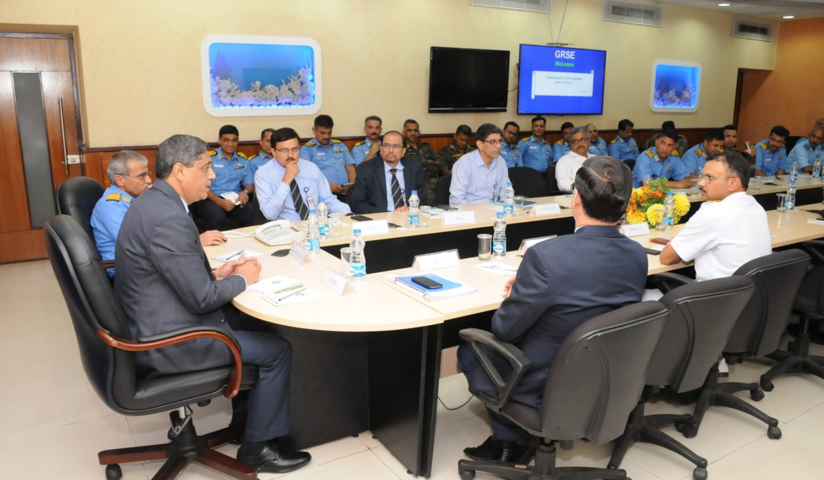 Rear Admiral Monty Khanna visits GRSE on 17 Apr 17