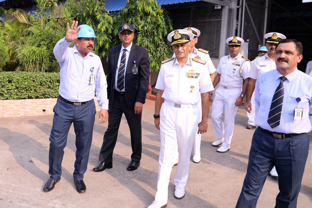Admiral Sunil Lanba, PVSM, AVSM, ADC, Chief of Naval Staff visits GRSE on 14 May 19
