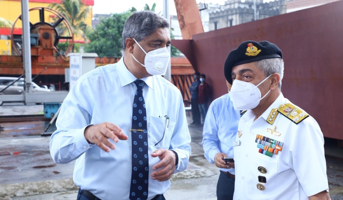 V Adm Vinay Badhwar, AVSM ,NM , Chief Hydrographer Visited GRSE on 22 Sep 21
