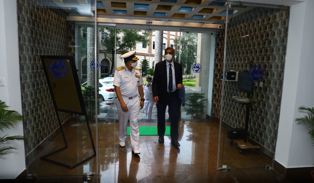V Adm B Dasgupta, AVSM, YSM, VSM, Chief of Staff, HQENC Visited GRSE on 22 Sep 21