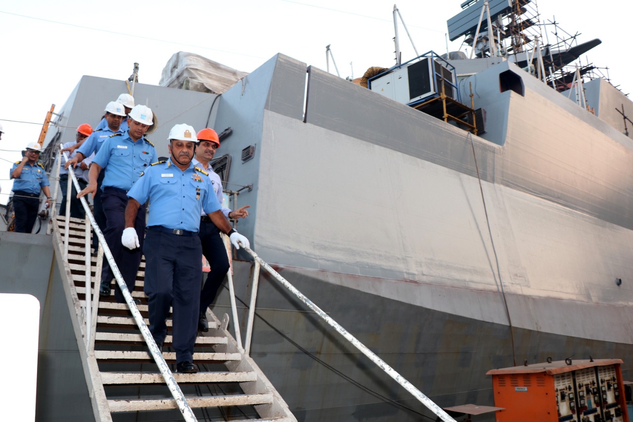 Rear Admiral Sanjay Datt, CSO (Tech) visits GRSE on 15 Feb 19