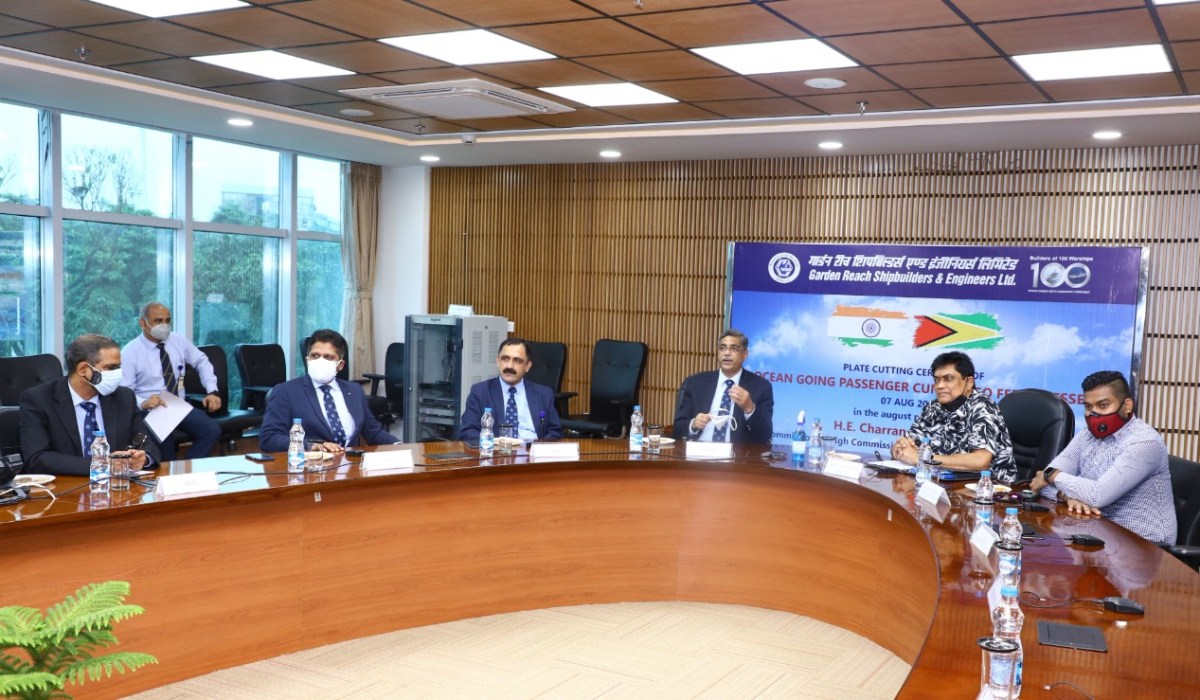 GRSE Commences Production of Ocean Going Passenger cum Cargo Ferry for Guyana on 07 Aug 21