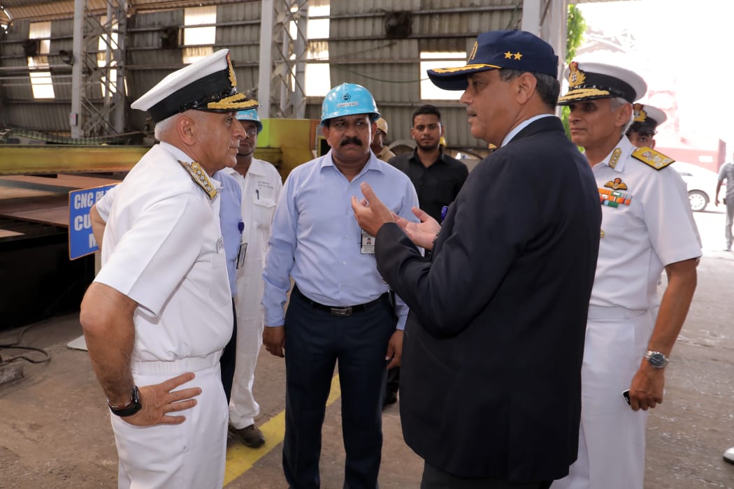 Admiral Sunil Lanba, PVSM, AVSM, ADC, Chief of Naval Staff visits GRSE on 14 May 19