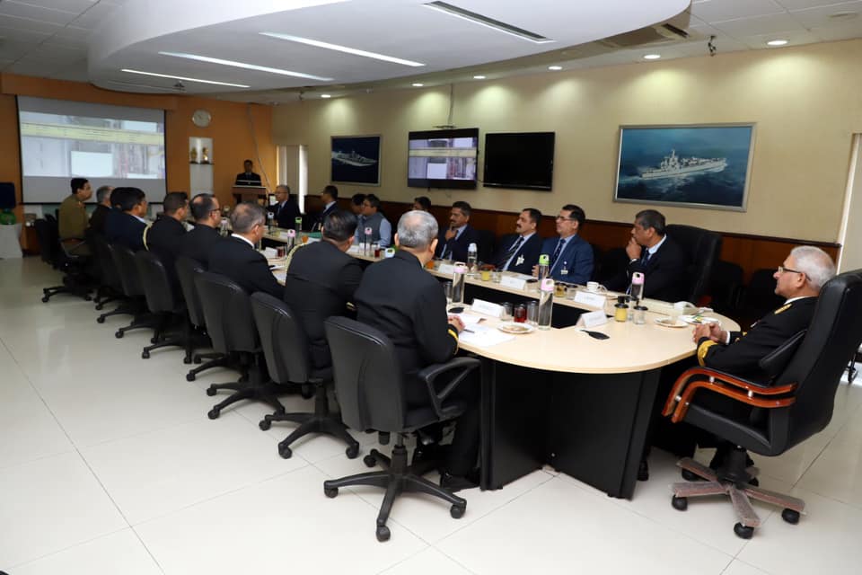 Vice Admiral A K Jain, AVSM, VSM, Flag Officer Commanding in Chief of Eastern Naval Command visits GRSE on 11 Jan 20
