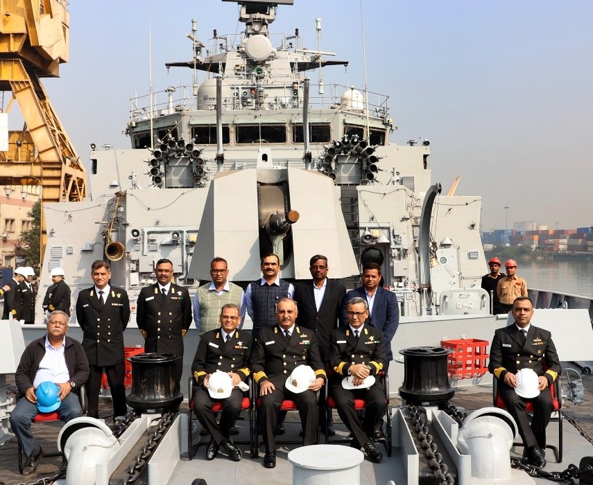 Rear Admiral Sanjay Datt, Chief Staff Officer (Technical), HQENC visits GRSE on 16 Jan 20