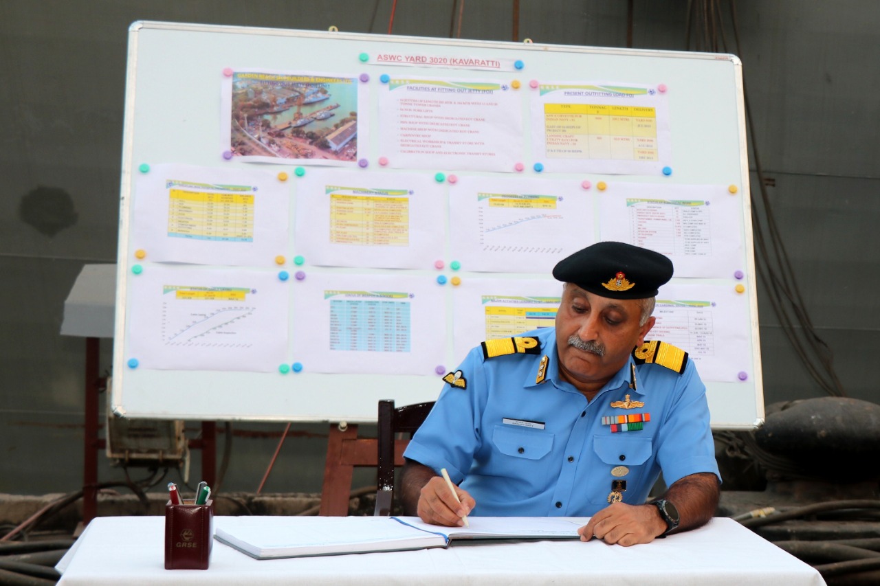 Rear Admiral Sanjay Datt, CSO (Tech) visits GRSE on 15 Feb 19