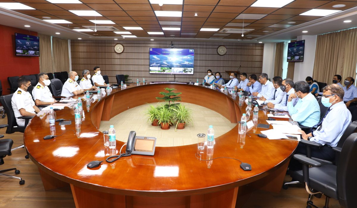 V Adm Kiran Deshmukh, AVSM, VSM, CWP & A Visited GRSE on 30 Sep 21