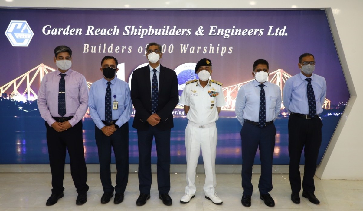 V Adm Vinay Badhwar, AVSM ,NM , Chief Hydrographer Visited GRSE on 22 Sep 21