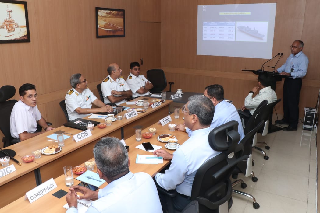 Vice Admiral SN Ghormade, AVSM, NM, Chief of Staff, HQENC visits GRSE on 24 Sep 19