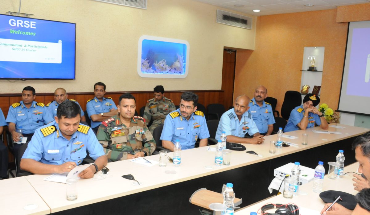 Rear Admiral Monty Khanna visits GRSE on 17 Apr 17