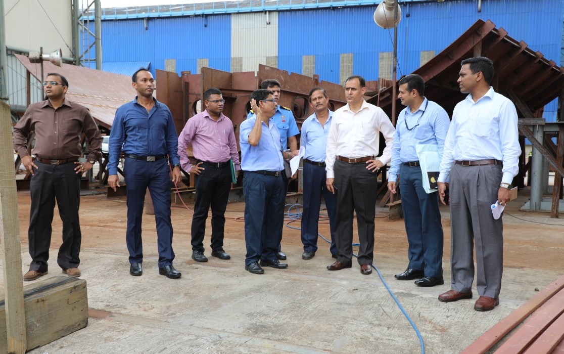 A Board of Officers led by Cmde Tikoo, AGM (YS&QA) ND(Vizag), IN visited GRSE on 20 Jul 18