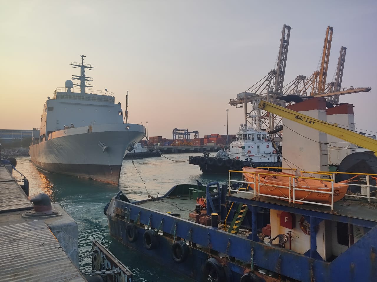 GRSE PMT Chennai Team Commences Towing of SVL (YARD 3026) on 08 Feb 23