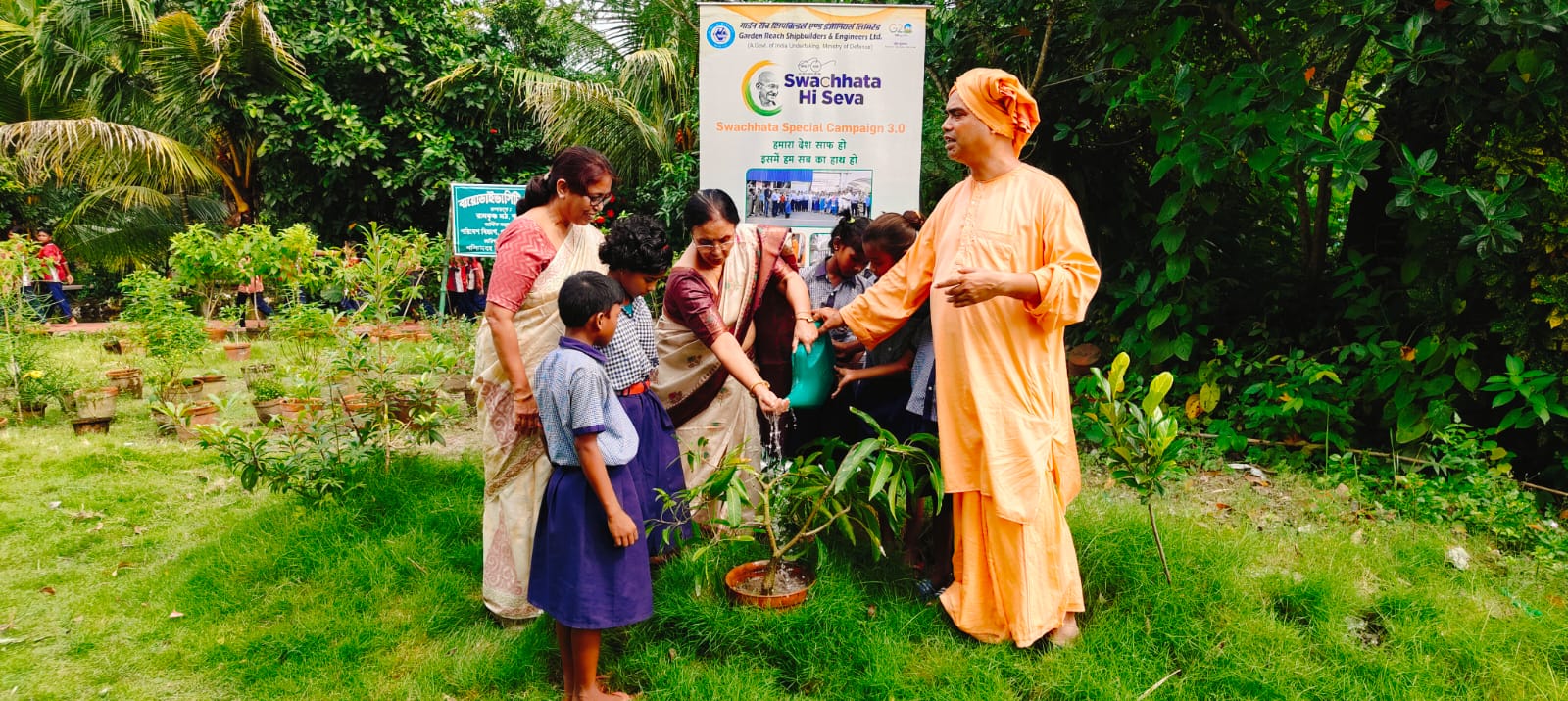 Swachhta activities organised by GRSE at Ramakrishna Math, NAORA, 24 PGS(S) on 02 Oct 23