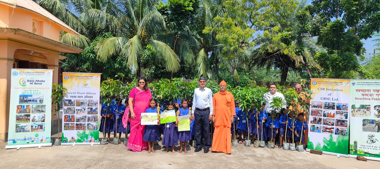 Swachhata activities organised by GRSE at Gadadhar Abhyudaya Prakalpa Unit, Ajargara, 24 PGS (N) on 08 Oct 23