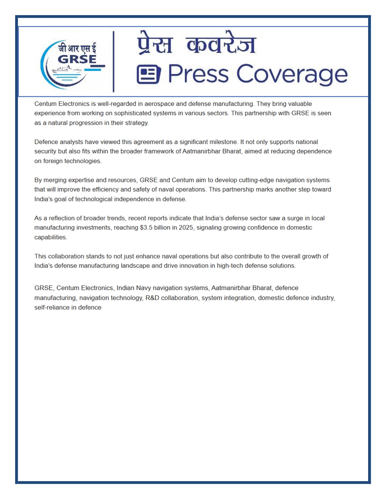 Press Coverage: 20 Oct 25:THE TIMES OF INDIA