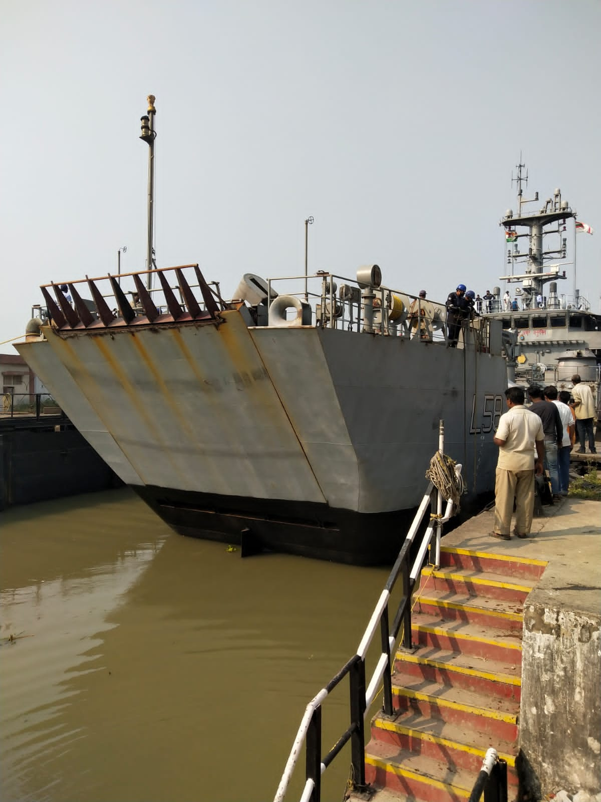 Undocking of IN LCU L-58 (Ex Yard 2099) on 03 Mar 22