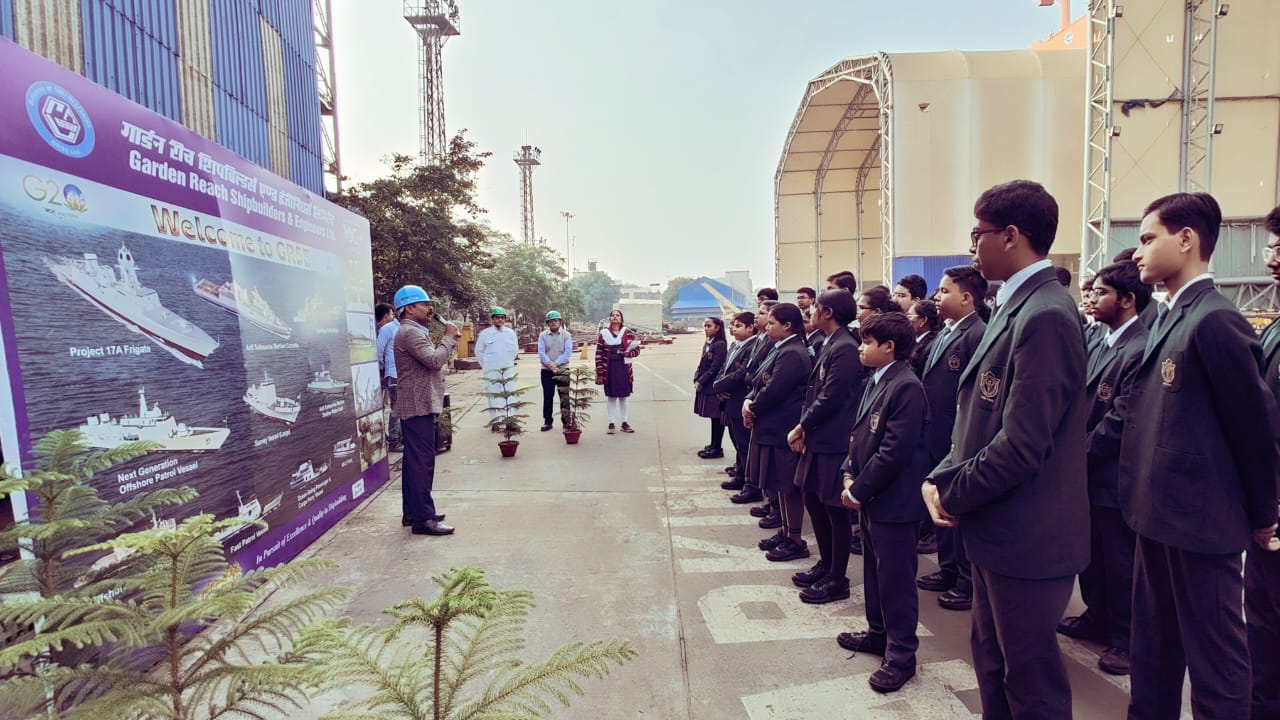 Students from Delhi Public School Ruby Park, Kolkata, visits GRSE on 23 Dec 23